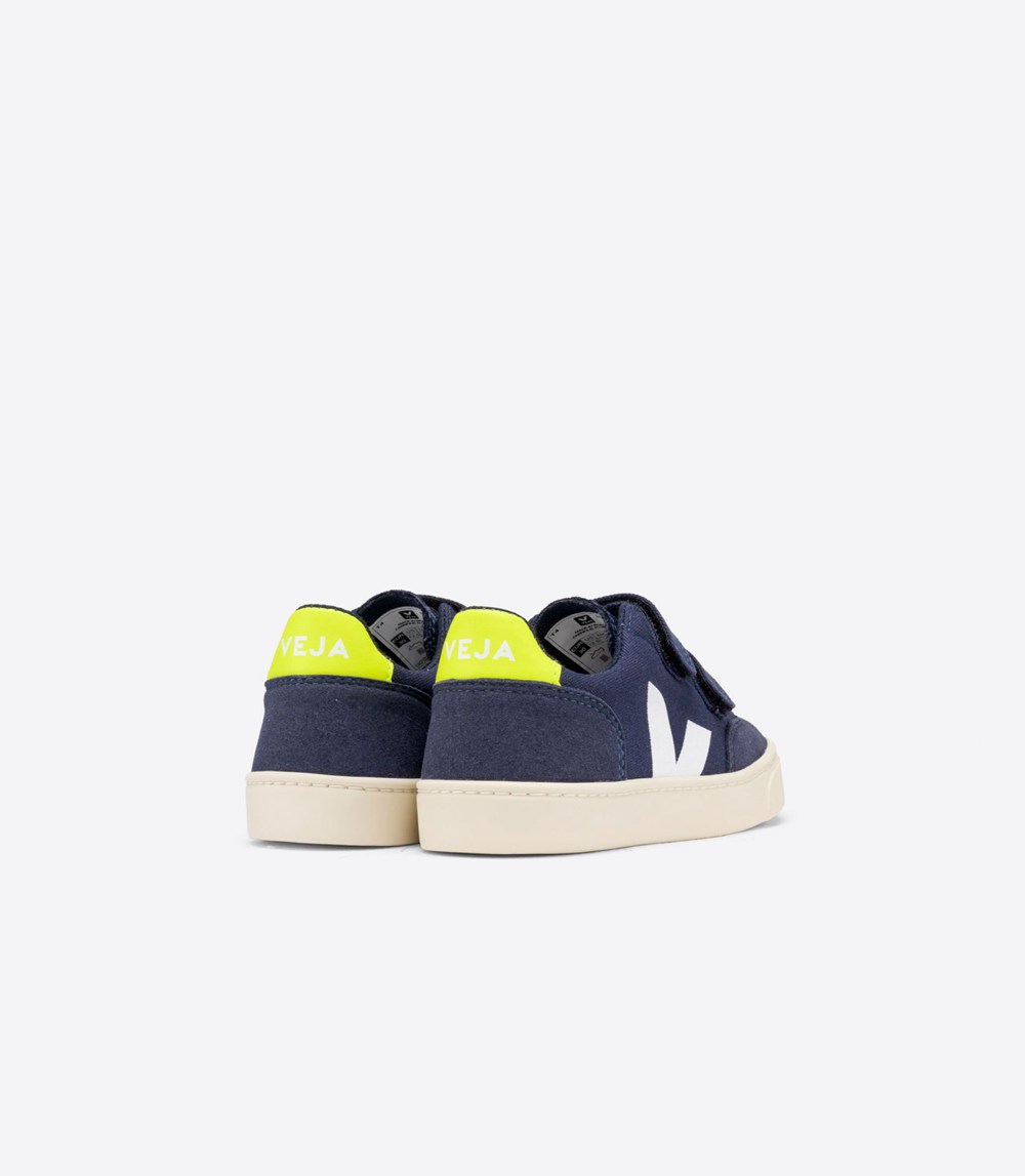 Veja Sneakers Barn - V-12 Velcro Canvas - Blå - 239654-VMU